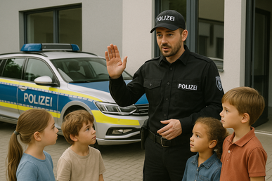 Unsere Vorschulkinder besuchen die Polizei